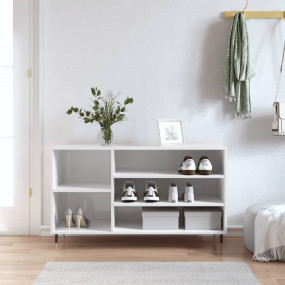 Shoe Cabinet High gloss white Engineered wood Medium Sh...