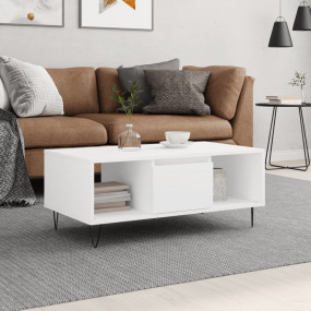 Coffee Table White Engineered wood, Metal Medium Coffee...