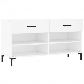 Shoe Bench White Engineered wood Medium Shoe Bench Rect...