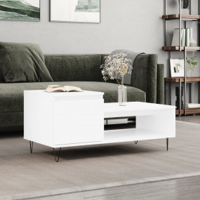 Coffee Table White Engineered wood, metal Medium Coffee...