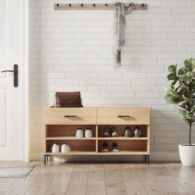 Shoe Bench Sonoma oak Engineered wood, iron Shoe Bench