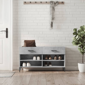 Shoe Bench Concrete grey Engineered wood, iron Medium S...