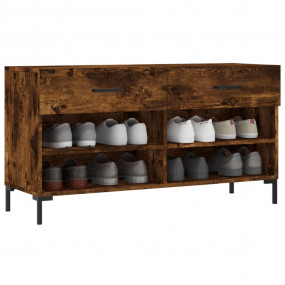 Shoe Bench Smoked Oak Engineered Wood Medium Shoe Bench