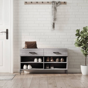 Shoe Bench Grey Sonoma Engineered wood, Iron Medium Sho...