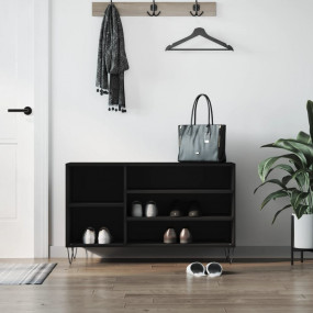Shoe Cabinet Black Engineered wood, metal Medium Shoe C...