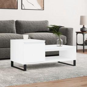 Coffee Table White Engineered wood, Metal Medium Coffee...