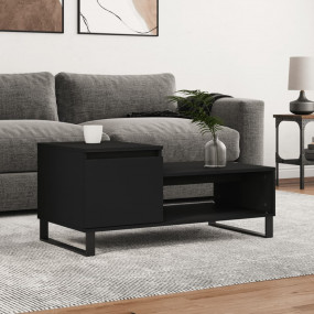 Coffee Table Black Engineered Wood Medium Coffee Table