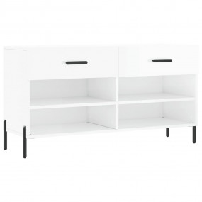 Shoe Bench High gloss white Engineered wood Medium Shoe...