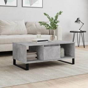 Coffee Table Concrete Grey Engineered Wood, Metal Mediu...