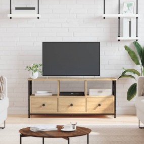 TV Cabinet Sonoma Oak Engineered Wood, Iron Medium TV C...