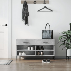 Shoe Bench Concrete Grey Engineered Wood Standard