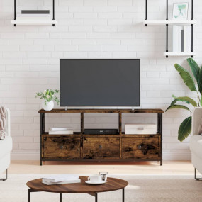 TV Cabinet Smoked Oak Engineered wood, Iron Medium TV C...