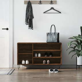 Shoe Cabinet Brown Oak Engineered wood, Metal Medium Sh...