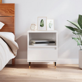 Bedside Cabinet Glossy white Engineered wood, metal Med...
