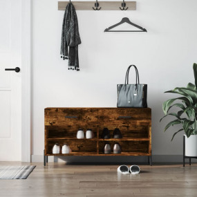 Shoe Bench Smoked Oak Engineered wood Medium Shoe Bench