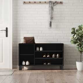 Shoe Cabinet Black Engineered wood, Metal Medium Shoe C...