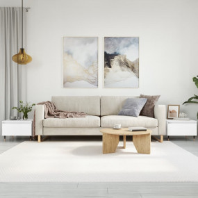 Coffee Table Set of 2 White Engineered wood, metal Coff...