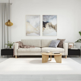 Coffee Table Set of 2 Black Engineered wood, Metal Medi...