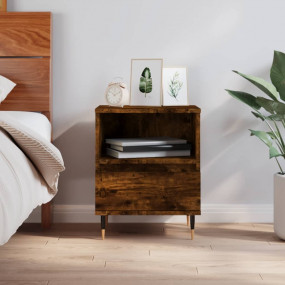 Bedside Cabinet Smoked Oak Engineered wood Medium Bedsi...