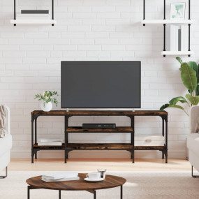 TV Cabinet Smoked oak Engineered wood, Iron 47.6 in Wid...