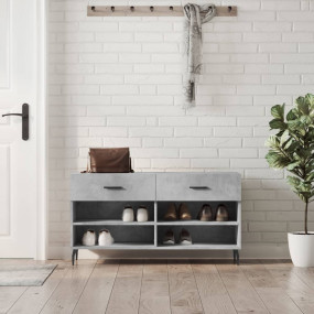 Shoe Bench Concrete grey Engineered wood, iron Medium S...