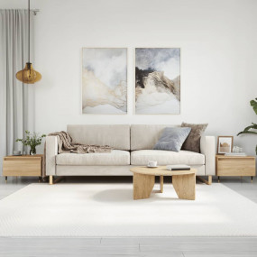 Coffee Table Set of 2 Sonoma Oak Engineered Wood, Metal...
