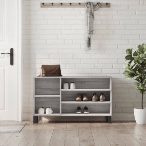 Shoe Cabinet Grey Sonoma Engineered Wood 40.2 x 14.2 x ...