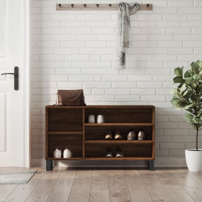 Shoe Cabinet Brown Oak Engineered wood, Metal Medium Sh...