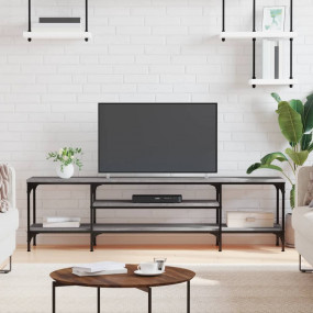 TV Cabinet Grey Sonoma Engineered Wood, Iron TV Cabinet