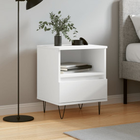Bedside Cabinet White Engineered wood, Metal Small