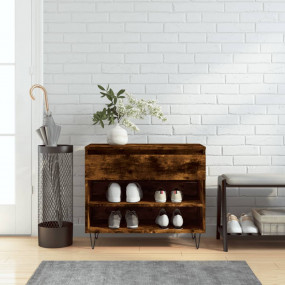 Shoe Cabinet Smoked Oak Engineered wood, metal Medium