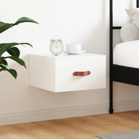 Wall-mounted Bedside Cabinet High gloss white Engineere...
