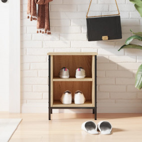 Shoe Cabinet Sonoma oak Engineered wood and powder-coat...