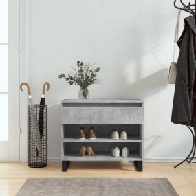 Shoe Cabinet Concrete Gray Engineered Wood, Metal Mediu...