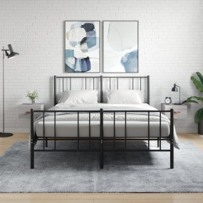 Wall-mounted Bedside Cabinet Set of 2 Gray Sonoma Engin...