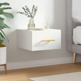 Wall-mounted Bedside Cabinet White Engineered Wood 13.8...