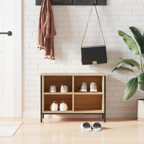 Shoe Cabinet Sonoma oak Engineered wood, powder-coated ...