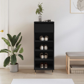 Shoe Cabinet Black Engineered wood Medium Shoe Cabinet