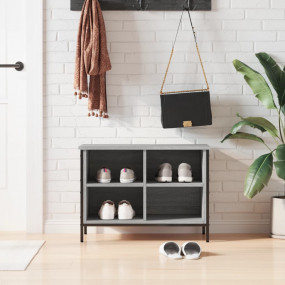 Shoe Cabinet Grey Sonoma Engineered wood, powder-coated...