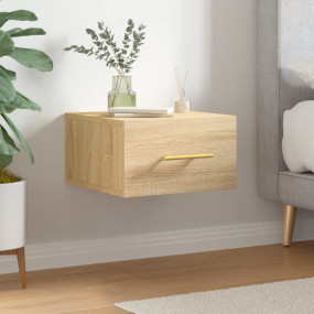 Wall-mounted Nightstand Sonoma oak Engineered wood Comp...