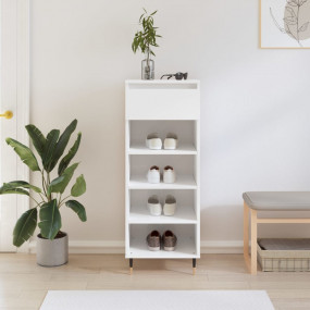 Shoe Cabinet High gloss white Engineered wood Medium Sh...