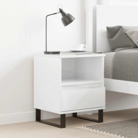 Bedside Cabinet High gloss white Engineered wood, metal