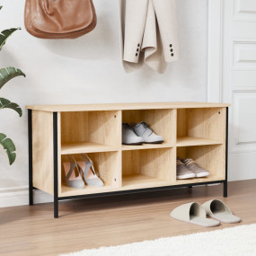 Shoe Cabinet Sonoma oak Engineered wood, powder-coated ...