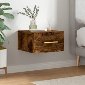 Wall-mounted Bedside Cabinet Smoked Oak Engineered Wood