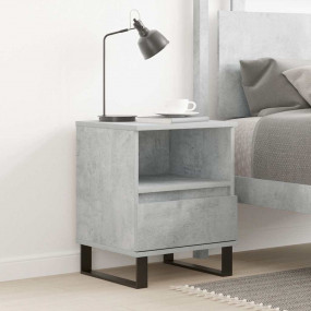 Bedside Cabinet Concrete Grey Engineered Wood Small