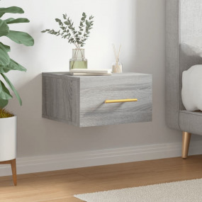 Wall-mounted Bedside Cabinet Grey Sonoma Engineered woo...