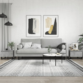 Coffee Table Set of 2 Concrete grey Engineered wood, me...