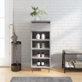 Shoe Cabinet Grey Sonoma Engineered wood and metal Comp...