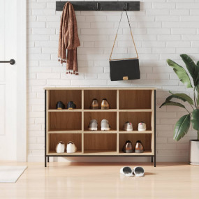 Shoe Cabinet Sonoma Oak Engineered Wood 39.4 x 13.8 x 2...