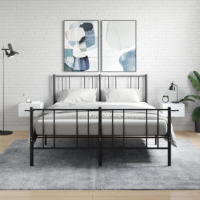 Wall-mounted Bedside Cabinet Set of 2 White Engineered ...